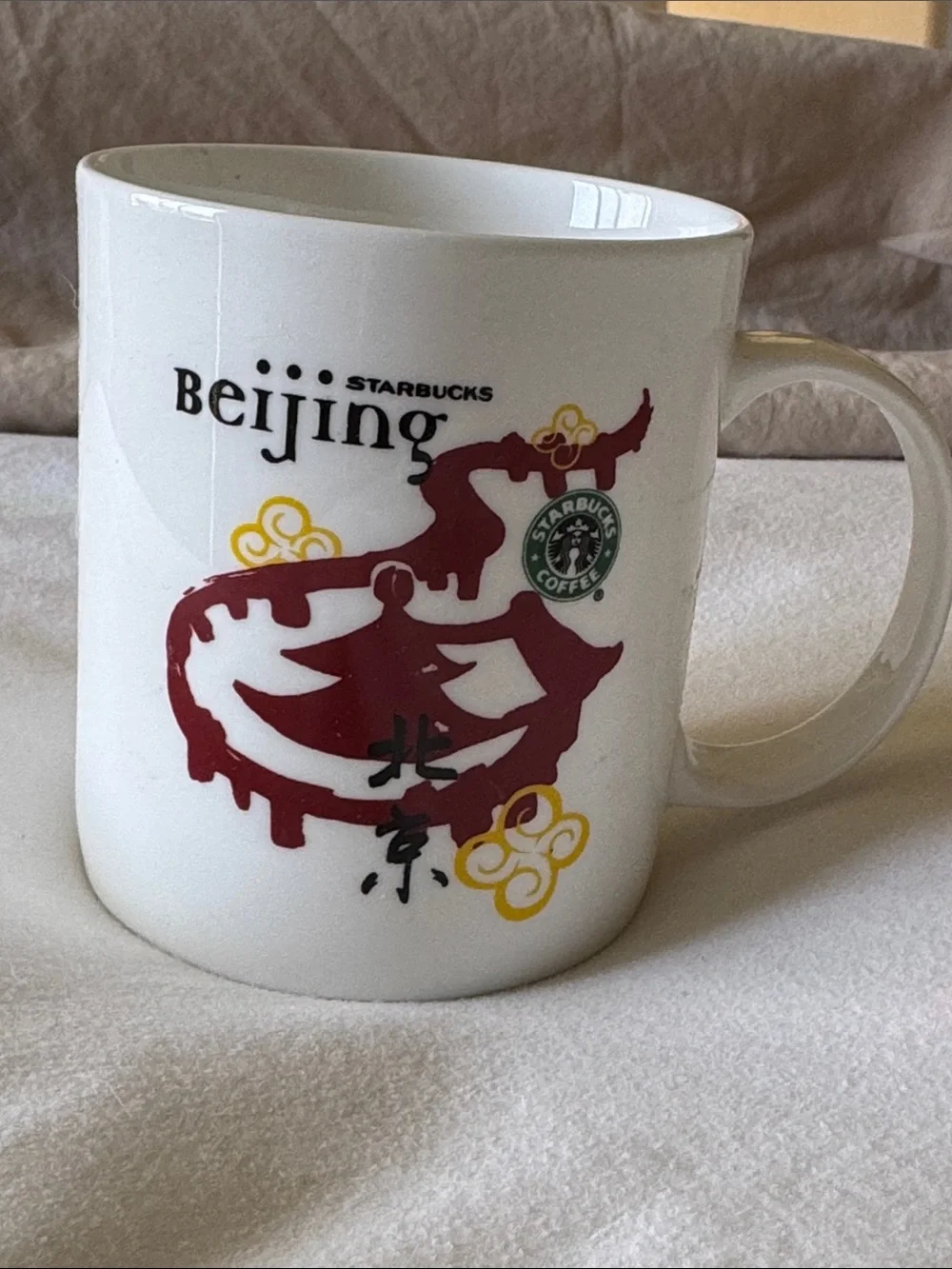 STARBUCKS BEIJING RED DRAGON DESTINATION MUG 12 OZ